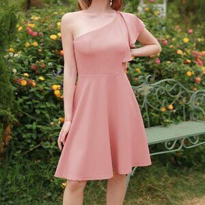 NWT BeryLove One Shoulder Cocktail Dress Small Pink